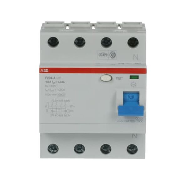 F204 A-125/0.03 Residual Current Circuit Breaker 4P A type 30 mA image 3