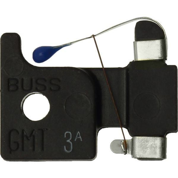 Eaton Bussmann series GMT telecommunication fuse, Color code blue, 125 Vac, 60 Vdc, 3A, Non Indicating, Fast-acting, Tin-plated beryllium copper terminal image 2