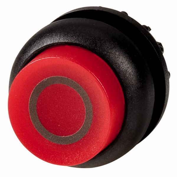 Illuminated pushbutton actuator, RMQ-Titan, Extended, maintained, red, inscribed, Bezel: black image 1