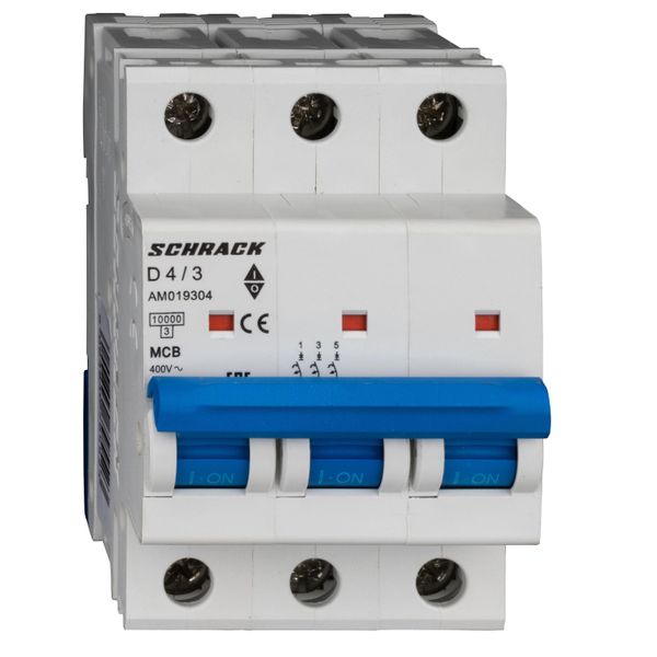 Miniature Circuit Breaker (MCB) AMPARO 10kA, D 4A, 3-pole image 1