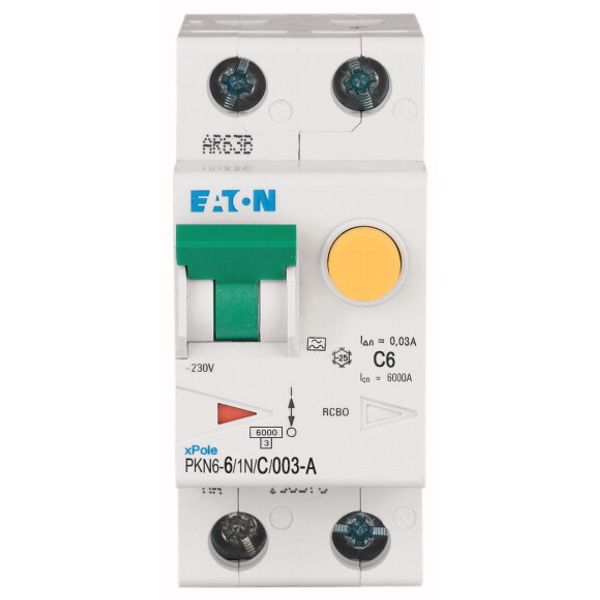 RCD/MCB combination, 6 A, 30 mA, MCB trip characteristic: C, 1p+N, RCD trip characteristic: A image 2