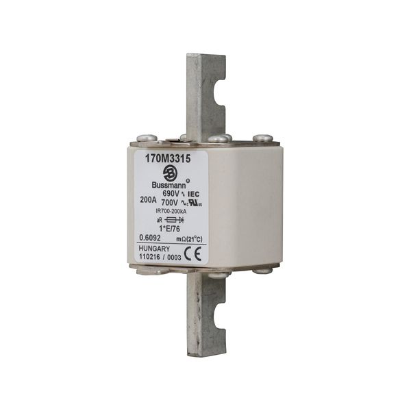 Fuse-link, high speed, 200 A, AC 690 V, compact size 1, 45 x 59 x 102 mm, aR, IEC, UL, visual indicator image 5