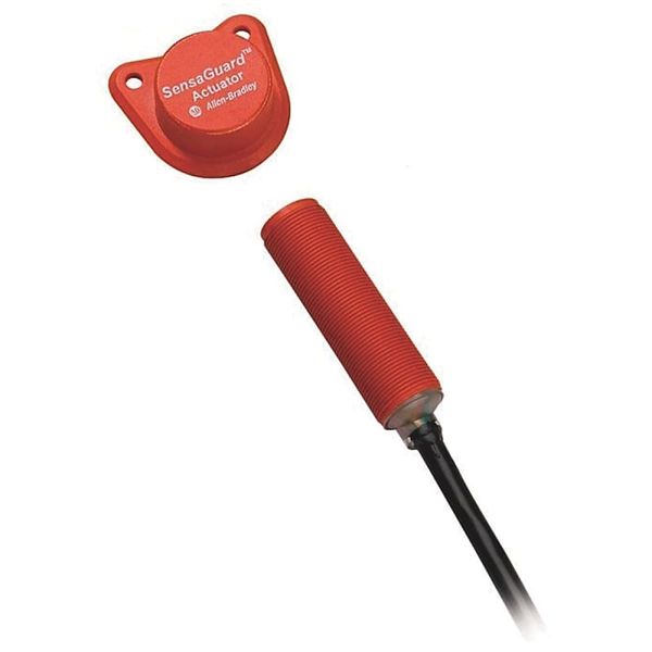 440N Non Contact Switch,SensaGuard,2 N.C. Safety, 1 N.O Aux,Solid StateContacts,30mm Target,Standard Code,5 Pin DC QD,Plastic 18mm Barrel image 1