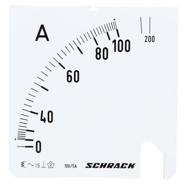 Scale Plate, 96x96mm, 100/200/5A AC image 1