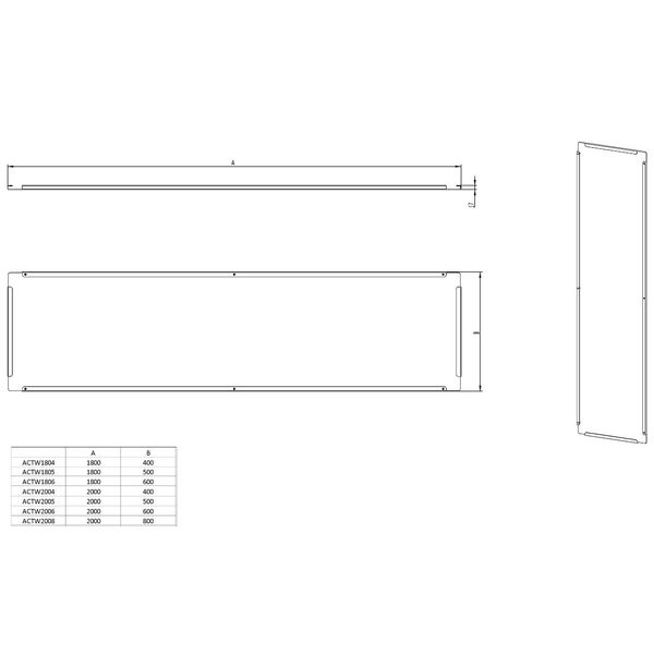 Divider panel H=2000 D=600 mm galvanized sheet steel image 5