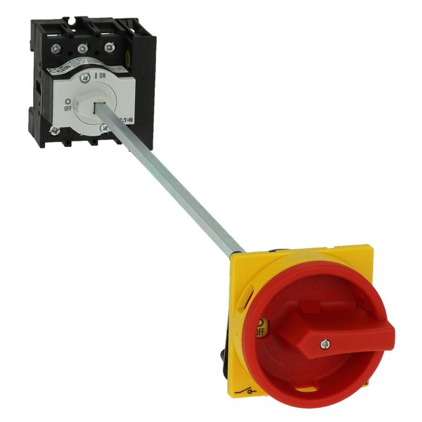 Main switch, P1, 40 A, rear mounting, 3 pole, 1 N/O, 1 N/C, Emergency switching off function, Lockable in the 0 (Off) position, With metal shaft for a image 14