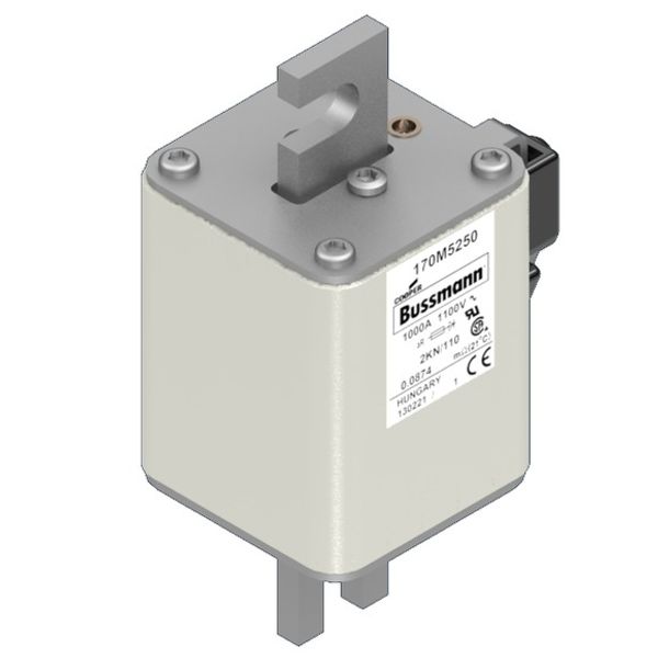 Fuse-link, high speed, 1000 A, AC 1100 V, size 2, 61 x 77 x 138 mm, aR, DIN, IEC, single indicator image 3