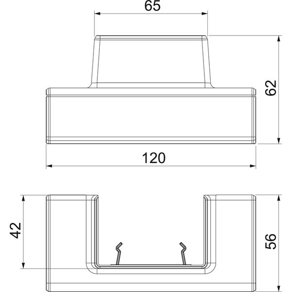 GK-TA WDK 1RW T piece adaptor 100 and 165 to WDK 40060 120x62x56 image 2