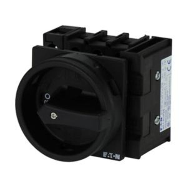 Main switch, P1, 40 A, flush mounting, 3 pole + N, 1 N/O, 1 N/C, STOP function, With black rotary handle and locking ring, Lockable in the 0 (Off) pos image 4