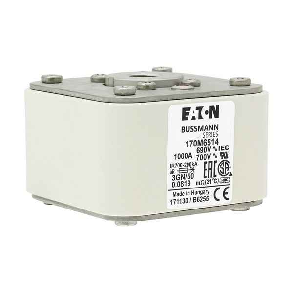 Fuse-link, high speed, 1000 A, AC 690 V, size 3, 76 x 92 x 53 mm, aR, IEC, UL, single indicator image 24