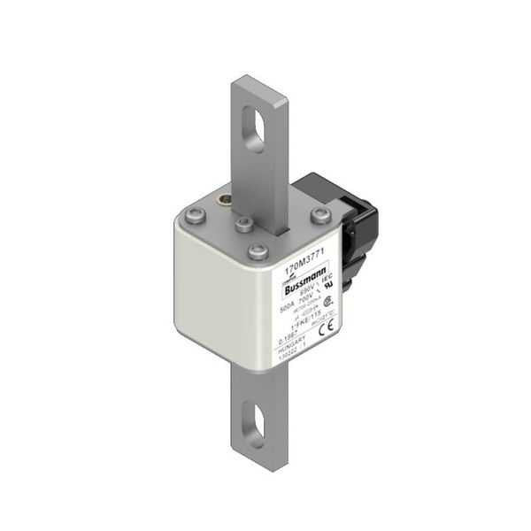 Fuse-link, high speed, 500 A, AC 690 V, compact size 1, 45 x 59 x 148 mm, aR, IEC, UL, single indicator image 7