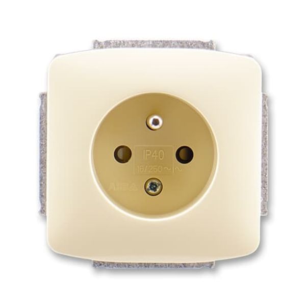 5518A-A2359 C Single socket outlet w.pin+cover shutt. image 1