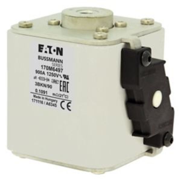 Fuse-link, high speed, 900 A, AC 1250 V, size 3, 76 x 92 x 91 mm, aR, IEC, UL, single indicator image 5