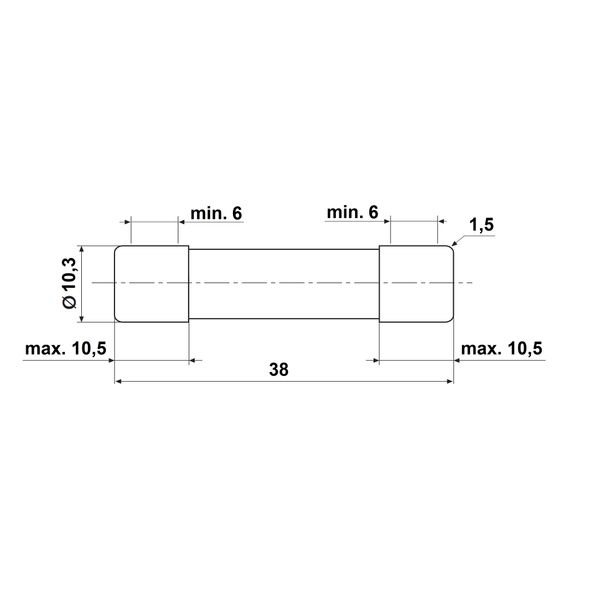 Cylindrical fuse link 10x38, 1A, characteristic gG, 500VAC image 3