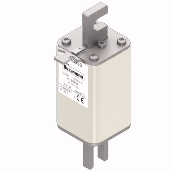 Fuse-link, high speed, 350 A, AC 1000 V, compact DIN 1, 43 x 61 x 138 mm, aR, DIN, IEC, type T indicator image 2