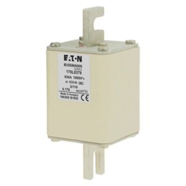 Fuse-link, high speed, 630 A, AC 1000 V, Size 2, 61 x 61 x 141 mm, aR, DIN, IEC, single indicator image 4