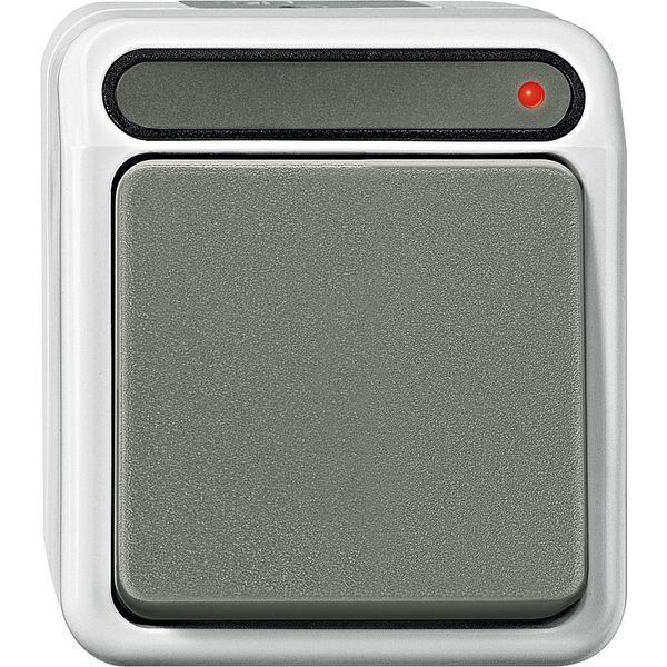 Button with separate signaling contact, make contact 1-pole, light gray, AQUASTAR image 1