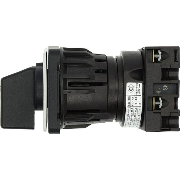On-Off switch, T0, 20 A, centre mounting, 1 contact unit(s), 2 pole, with black thumb grip and front plate image 18