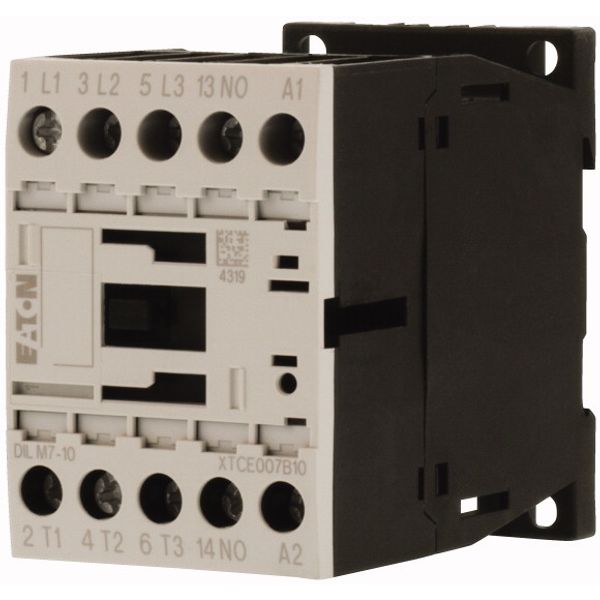 Contactor, 3 pole, 380 V 400 V 3 kW, 1 N/O, 24 V DC, DC operation, Screw terminals image 3