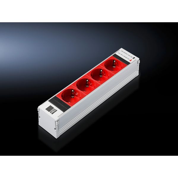 DK PSM Plus socket module, CEE 7/3 (type F), 4-way, red, non-switchable image 5