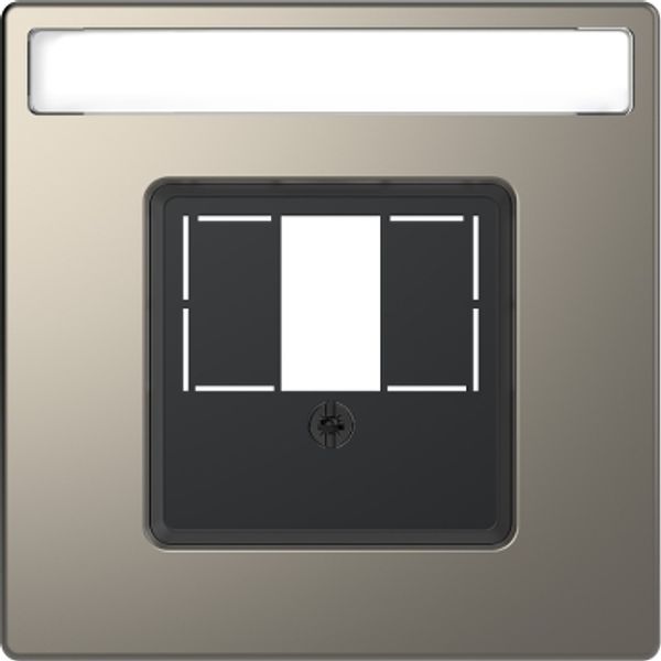 Central plate w. square opening and label field, nickel metallic, System Design image 2