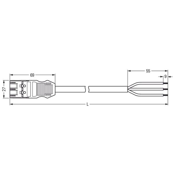 pre-assembled connecting cable;Eca;Plug/open-ended;gray image 4