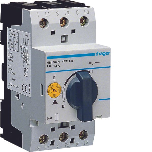 Motor protection circuit breaker 3P 1.6-2.5A ; 0.37/0.75 kW at 230/415 image 1