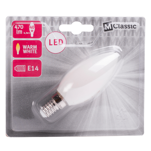 LED Bulb Filament E14 4.3W B35 2700K 470lm FR image 1
