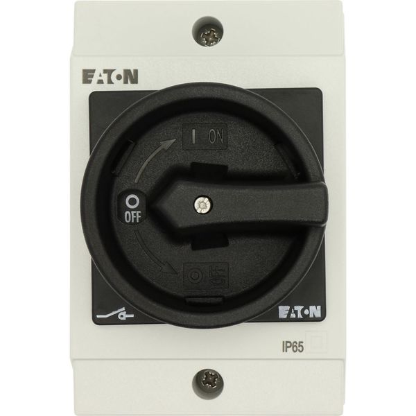 Main switch, T0, 20 A, surface mounting, 3 contact unit(s), 3 pole, 2 N/O, 1 N/C, STOP function, With black rotary handle and locking ring, Lockable i image 21