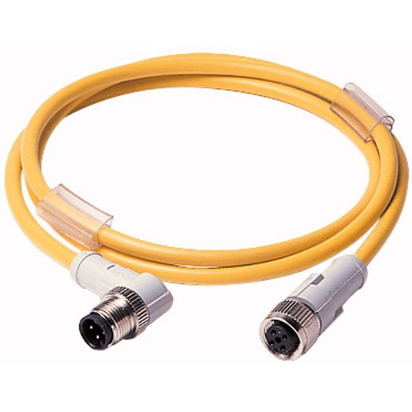 Connection cable, 4p, DC current, coupling M12 flat, plug, angled, L=1.5m image 1