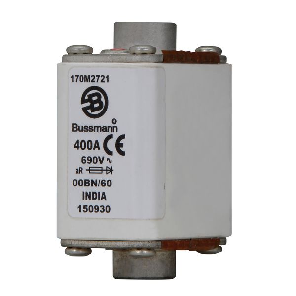 Fuse-link, high speed, 400 A, AC 690 V, size 00, 30 x 48 x 64 mm, aR, IEC, visual indicator image 6