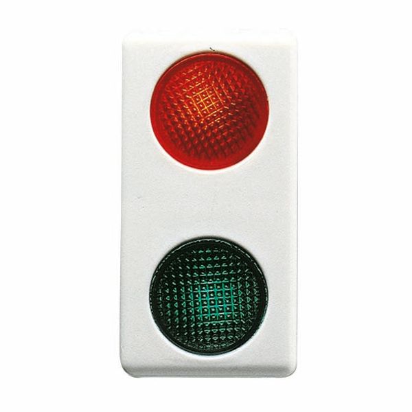 DOUBLE INDICATOR LAMP - 230V - RED/GREEN - 1 MODULE - SYSTEM WHITE image 2