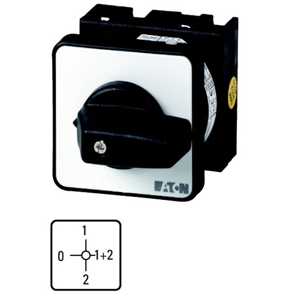 Step switches, T0, 20 A, flush mounting, 3 contact unit(s), Contacts: 6, 90 °, maintained, With 0 (Off) position, 0-1-1+2-2, Design number 15115 image 1