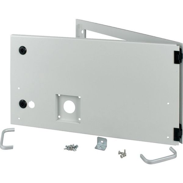 Opening metal front plate for drawer, NZM, closed, H=300mm, IP55, grey image 6