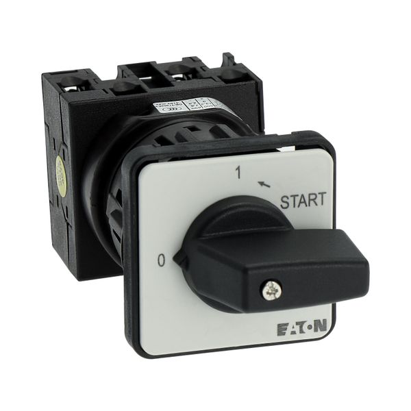 ON-OFF button, T0, 20 A, center mounting, 2 contact unit(s), Contacts: 4, Spring-return in START position, 90 °, maintained, With 0 (Off) position, Wi image 32