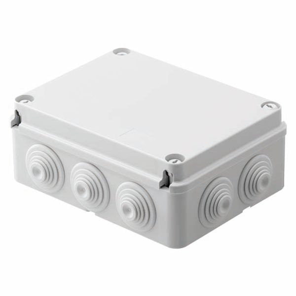JUNCTION BOX WITH PLAIN SCREWED LID - IP55 - INTERNAL DIMENSIONS 190X140X70 - WALLS WITH CABLE GLANDS - GREY RAL 7035 image 2