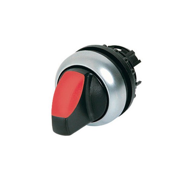 Illuminated selector switch actuator, RMQ-Titan, With thumb-grip, maintained, 2 positions, red, Bezel: titanium image 4