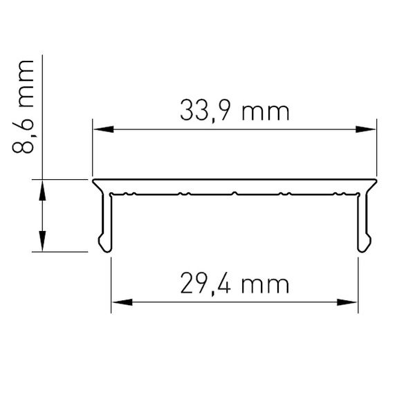 Aluminium cover CL L-2000mm W-33,9mm H-8,6mm image 5