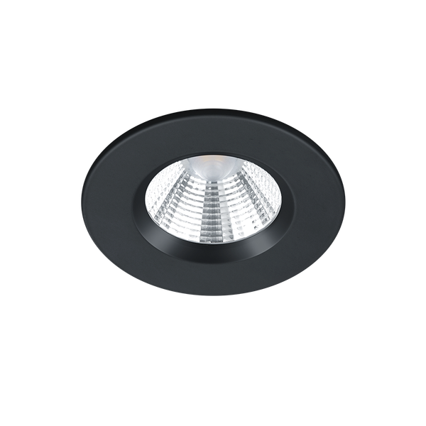 Zagros LED recessed spotlight IP65 matt black round image 1
