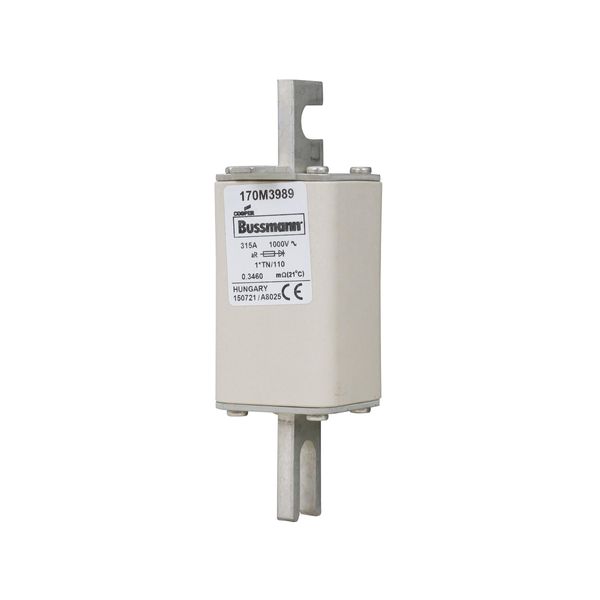 Fuse-link, high speed, 315 A, AC 1000 V, compact DIN 1, 43 x 61 x 138 mm, aR, DIN, IEC, type T indicator image 6