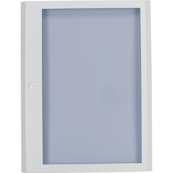 Surface mounted steel sheet door white, transparent, for 24MU per row, 2 rows image 1