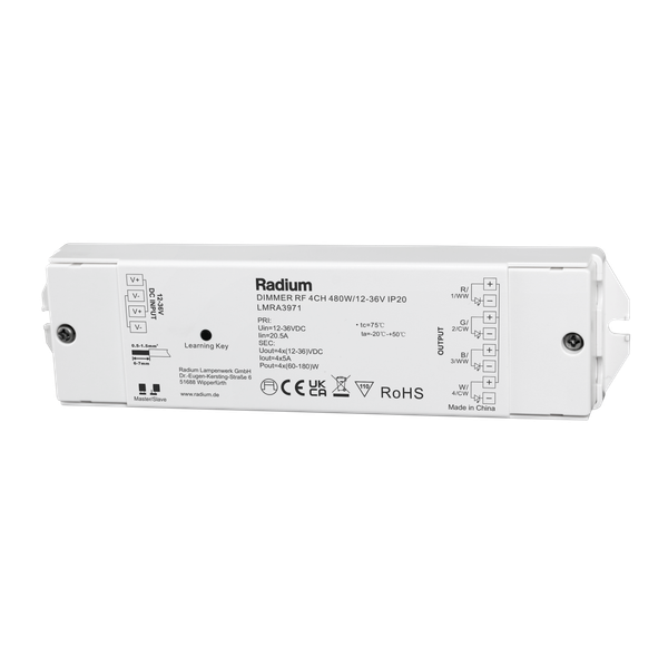 Dimmer for Radio remote control, DIMMER RF 4CH 480W/12-36V IP20 image 1
