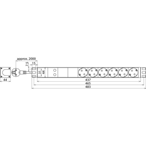 SFL-Protector multiple socket outlet for 482.6mm (19") data cabinets image 2