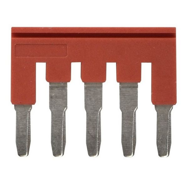 Short bar for terminal blocks 4 mm² push-in plus models, 5 poles, red image 3