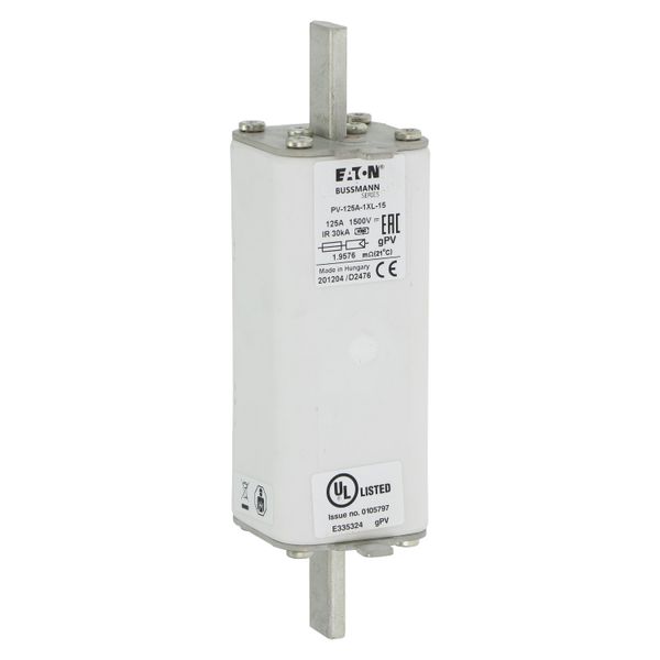 Fuse-link, high speed, 125 A, DC 1500 V, 1XL, 51 x 189 mm, gPV, IEC, UL, with indicator image 20