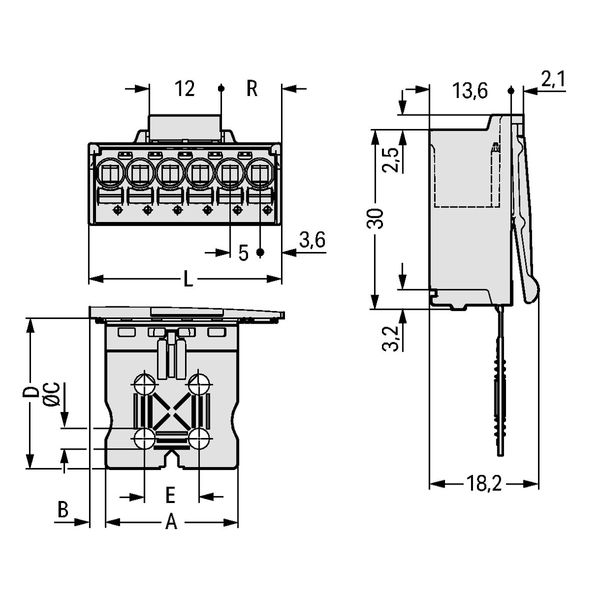 1-conductor male connector Push-in CAGE CLAMP® 2.5 mm² light gray image 2