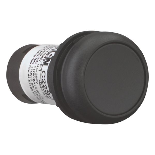 Pushbutton, Flat, momentary, 1 NC, 1 N/O, Screw connection, black, Blank, Bezel: black image 7