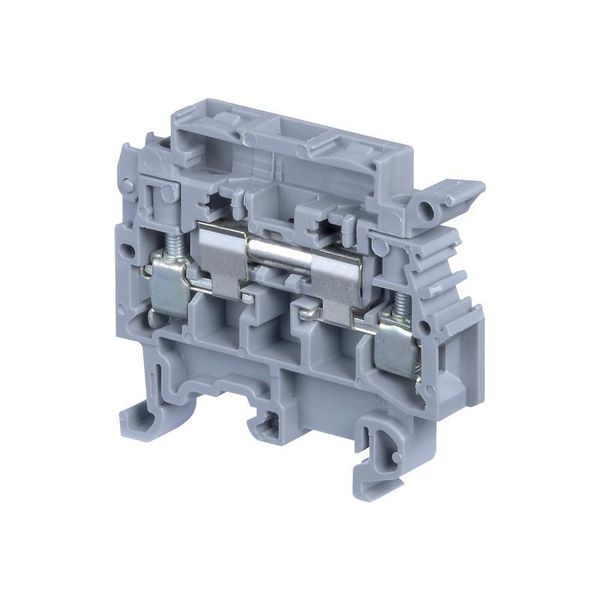 MODULAR TERMINAL BLOCKS, DISCONNECT, SCREW CLAMP TERMINAL BLOCK, GRAY, PRODUCT SPACING .315 IN [8 MM], 2 POSITION, SCREW TERMINAL image 1