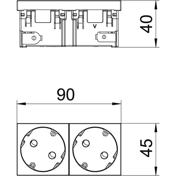 STD-D3SC ROR2 Socket 33°, double protective contact, Connect 45 250V, 10/16A image 2