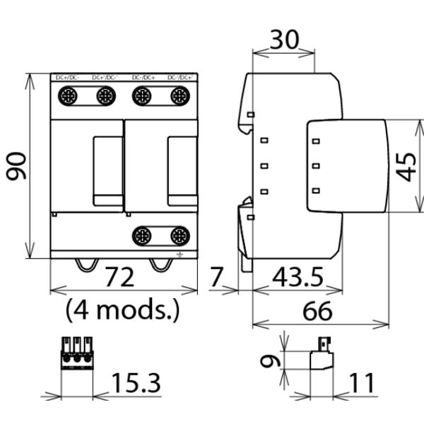 Coord. lightn. current arrester Type 1 DEHNsecure M for d.c. circuits image 2